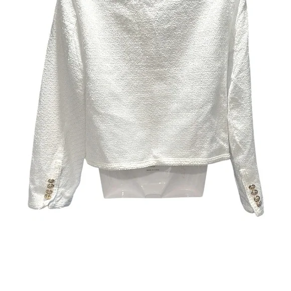 NEW Tweed like Lady Jacket w beautiful details summery light weight. Fits like M - Picture 4 of 9